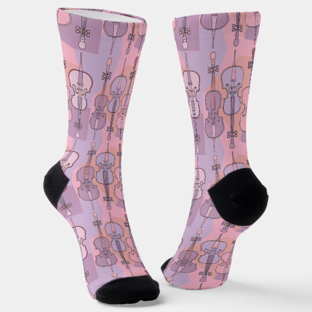 Colourful Cello Pattern Socks (Angled)