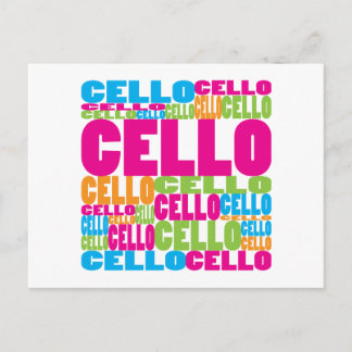 Colourful Cello Postcard