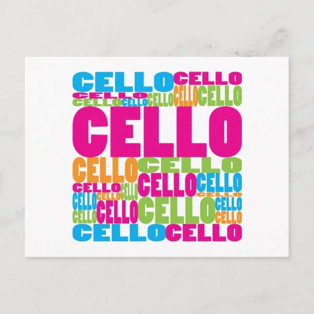 Colourful Cello Postcard (Front)