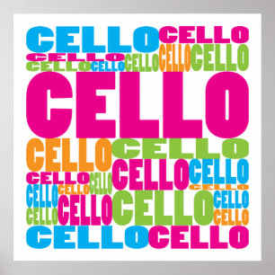 Colourful Cello Poster