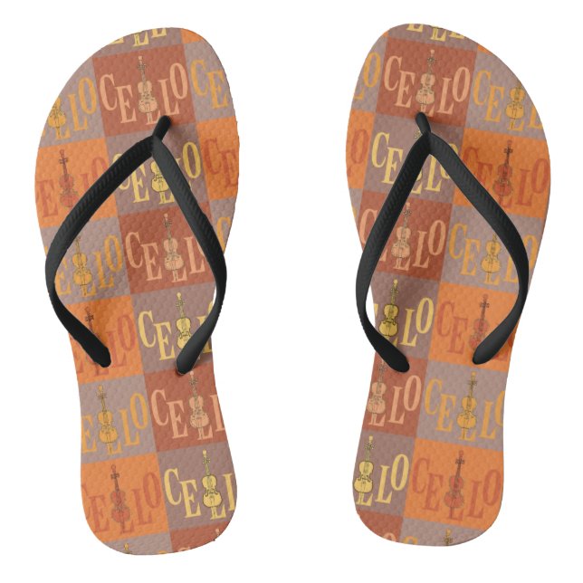 Colourful Cellos Pattern  Jandals (Footbed)