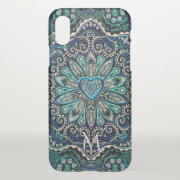 Colourful Celtic Heart Knot Mandala Monogram iPhone X Case
