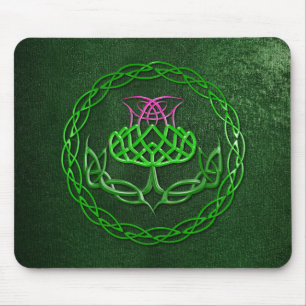 Colourful Celtic Knot Thistle Mouse Pad