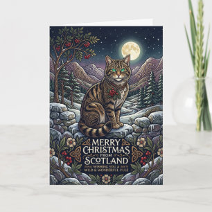 Colourful Celtic Stag Scottish Christmas Card