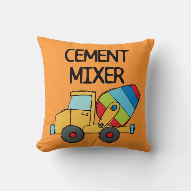 Colourful Cement Mixer Cushion (Front)