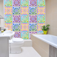 Colourful ceramic tile imitation geometric pattern