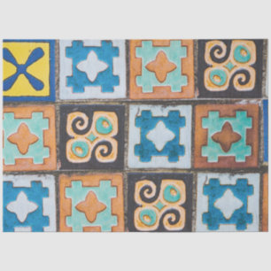 Colourful Ceramic Tiles Pattern Design Tissue Paper