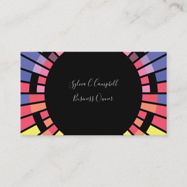 Colourful Cercle Minimalist Cool standard Business Card (Front)