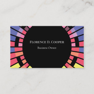 Colourful Cercle Stripes Minimalist Cool Business Card