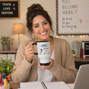 Colourful Certified Amazing Teacher Award Travel Mug