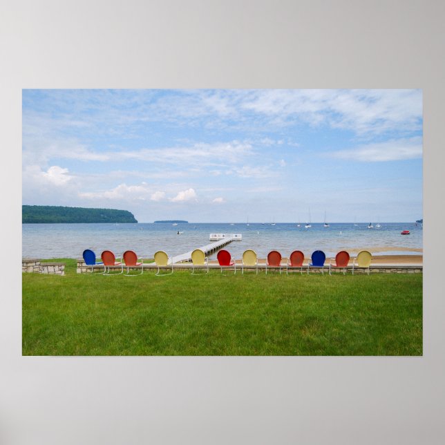 Colourful Chairs, Door County, Wiscons Poster (Front)