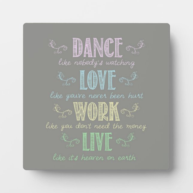 Colourful Chalk Board Style Quote Plaque (Front)