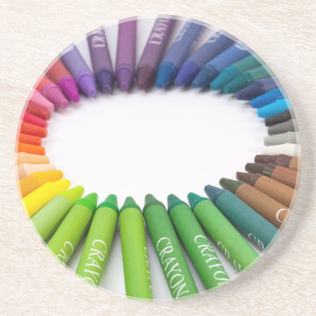 Colourful chalk crayons coaster (Front)