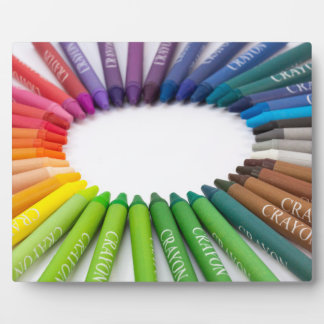 Colourful chalk crayons plaque