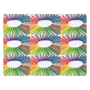 Colourful chalk crayons tablecloth