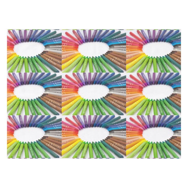 Colourful chalk crayons tablecloth (Front (Horizontal))