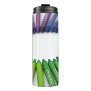 Colourful chalk crayons thermal tumbler