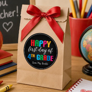 Colourful Chalkboard 4th Grade School Sticker