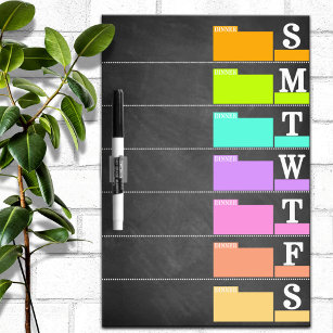 Colourful Chalkboard Weekly Planner Dry Erase Board
