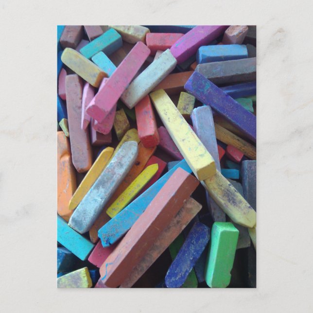 colourful chalks grouped together postcard (Front)
