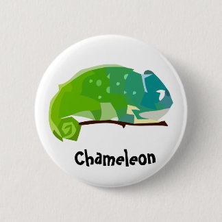 Colourful Chameleon Button