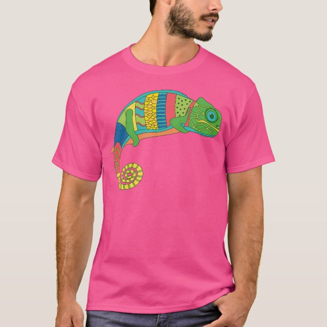 Colourful Chameleon Lizard T-Shirt (Front)
