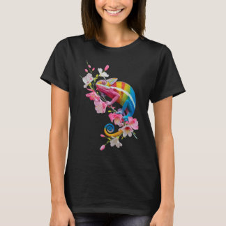 Colourful Chameleon Lizard Wildflower Reptiles T-Shirt