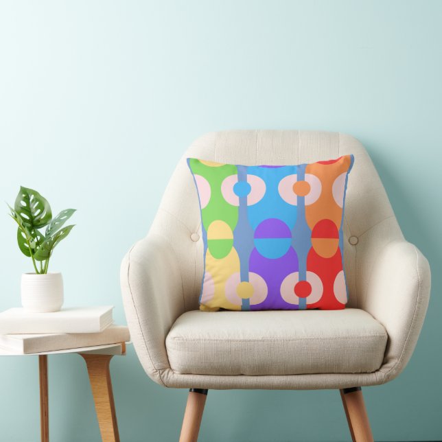 Colourful Chaos Geometric Gems Happy Christmas Hue Cushion (Chair)
