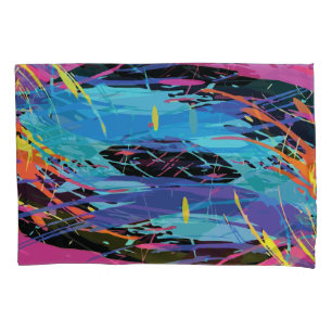 Colourful Chaos: Splashes and Lines Pillowcase
