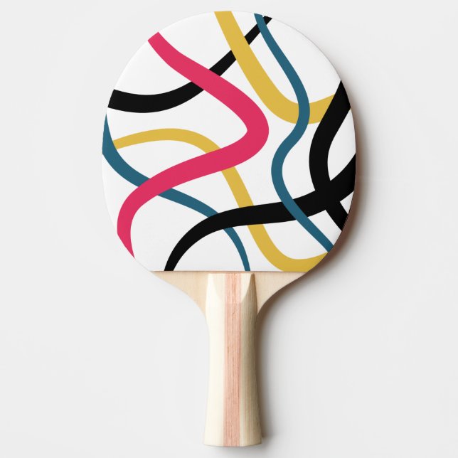 Colourful, chaotic, bold vibrant modern graphic ar ping pong paddle (Front)