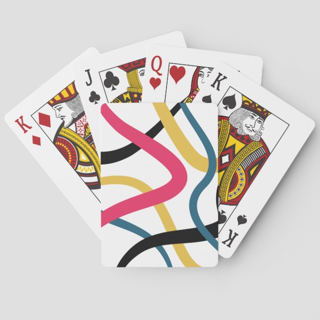 Colourful, chaotic, bold vibrant modern graphic ar playing cards (Back)
