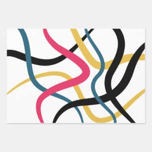 Colourful, chaotic, bold vibrant modern graphic ar wrapping paper sheet