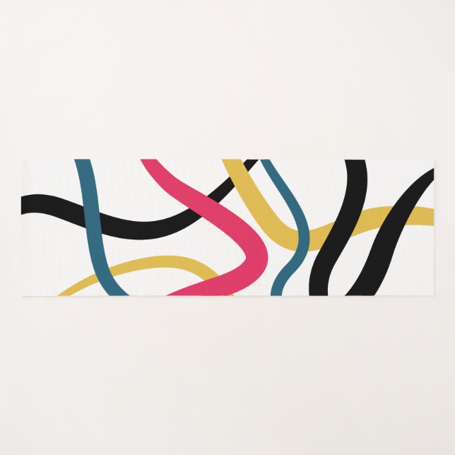 Colourful, chaotic, bold vibrant modern graphic ar yoga mat (Front (Horizontal))