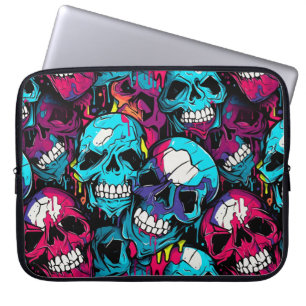 Colourful Chaotic Skull Laptop Sleeve