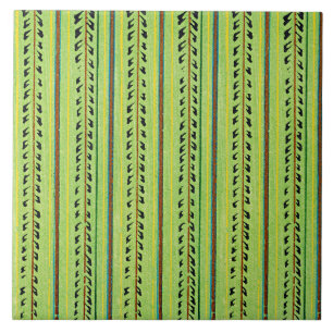 Colourful Chartreuse Green Pattern Tile