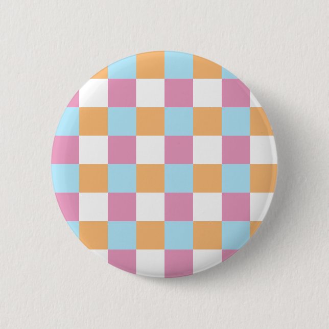 Colourful Checkeboard Pattern 6 Cm Round Badge (Front)