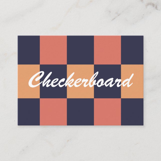 Colourful Checks Chequerboard Pattern Business Card (Front)