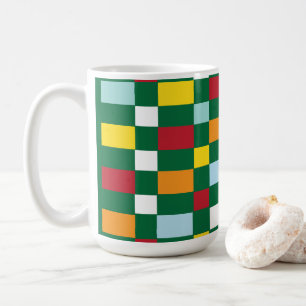 Colourful Checks Chequerboard Pattern Coffee Mug