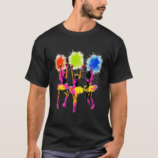 Colourful Cheer Leader Cheerleading Squad T-Shirt