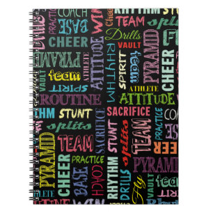 Colourful Cheer Terms On The Chalkboard Spiral Notebook