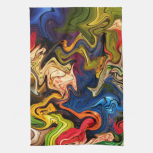 colourful, cheerful, colourful + pattern, textile tea towel