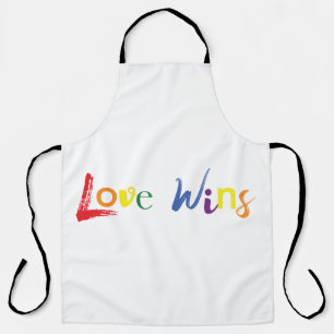 Colourful, cheerful, creative design of Love Wins Apron