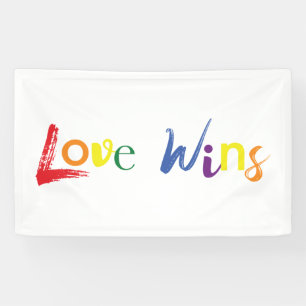 Colourful, cheerful, creative design of Love Wins Banner