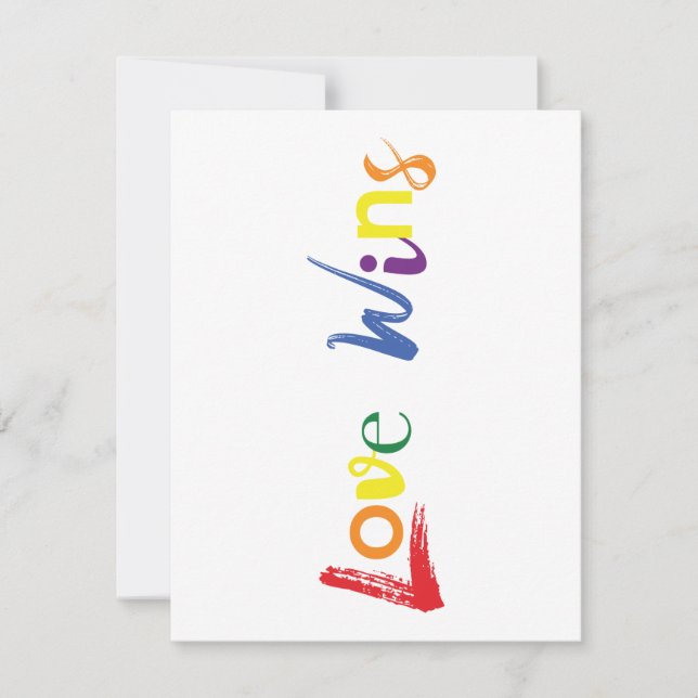 Colourful, cheerful, creative design of Love Wins Card (Front)