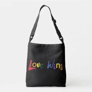 Colourful, cheerful, creative design of Love Wins Crossbody Bag
