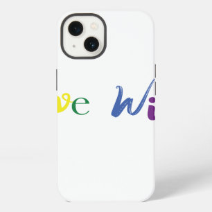Colourful, cheerful, creative design of Love Wins iPhone 13 Case