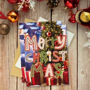 Colourful & Cheerful ‘Merry Christmas’ Card 