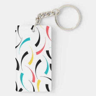 Colourful, cheerful, modern, trendy urban graphic key ring