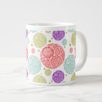 Colourful Cheerful Stylised Retro Floral Pattern