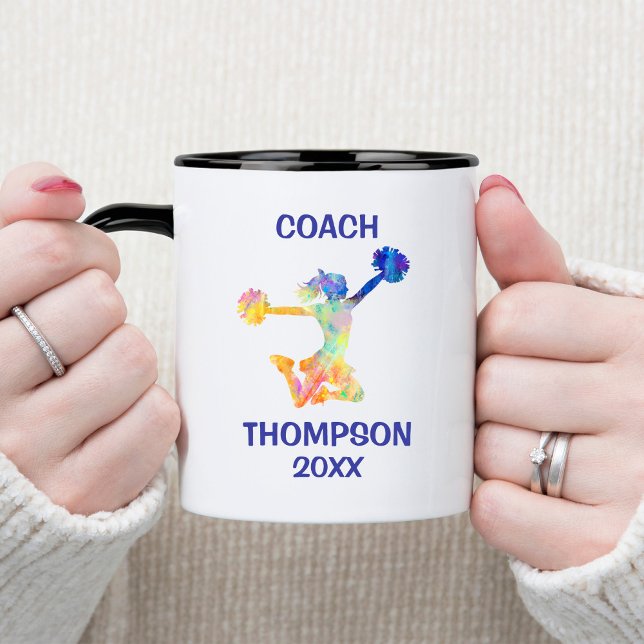 Colourful Cheerleading Coach Two-Tone Coffee Mug (Creator Uploaded)